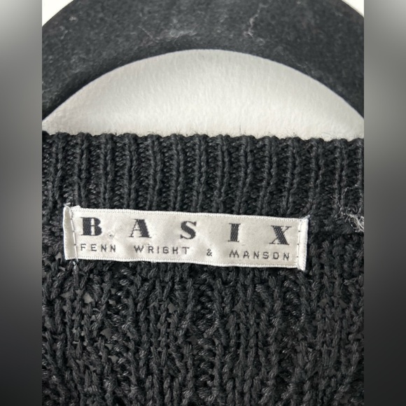 Vintage Fenn Wright Mason Womens Chunky Sweater Large Ramie Cotton black - Picture 6 of 12